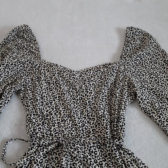 ASOS Women's Size 6 (UK 10) Cream Animal Print Milkmaid Corset Mini Dress - Picture 11 of 16